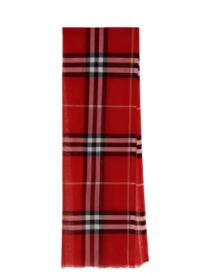 Burberry Tartan Pattern Fringed Scarf