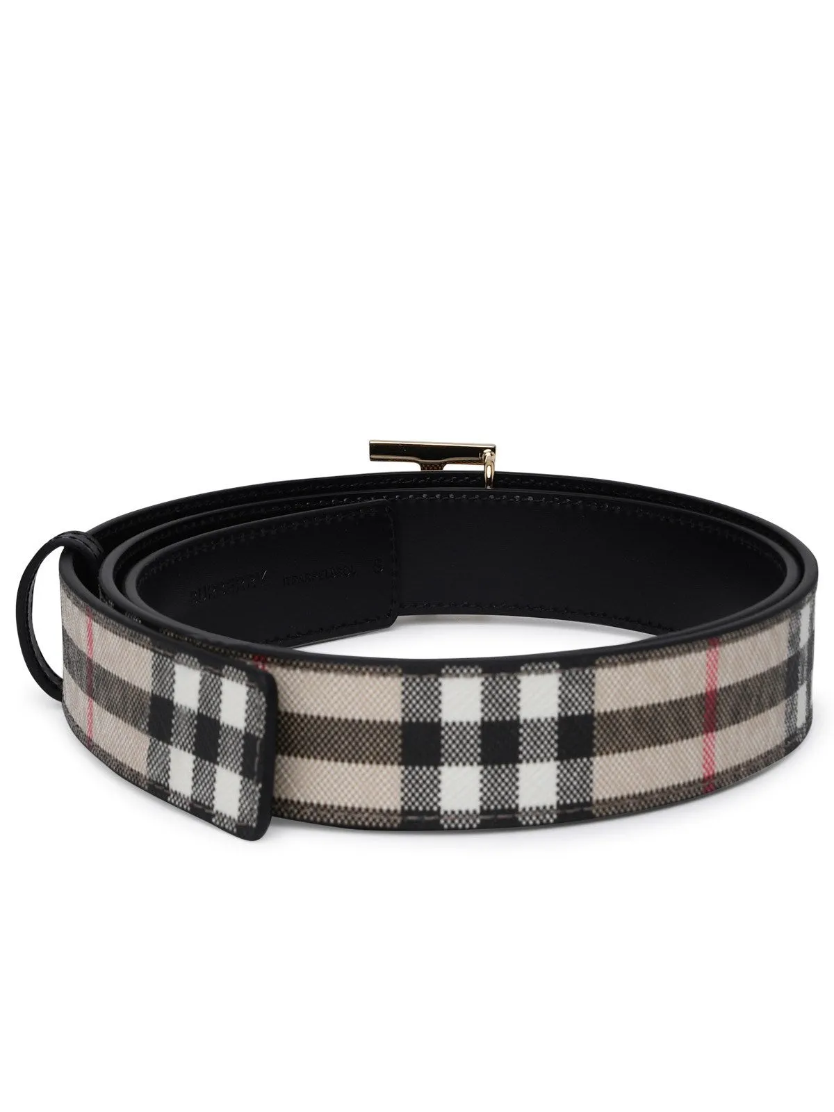 Burberry TB Plaque Checked Buckle Belt