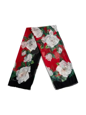 Dolce & Gabbana Allover Rose Print Scarf