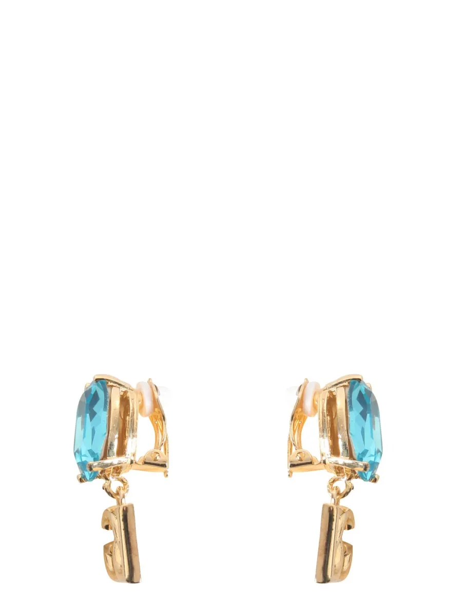 Dolce & Gabbana DG Logo Drop Clip-On Earrings