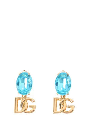 Dolce & Gabbana DG Logo Drop Clip-On Earrings
