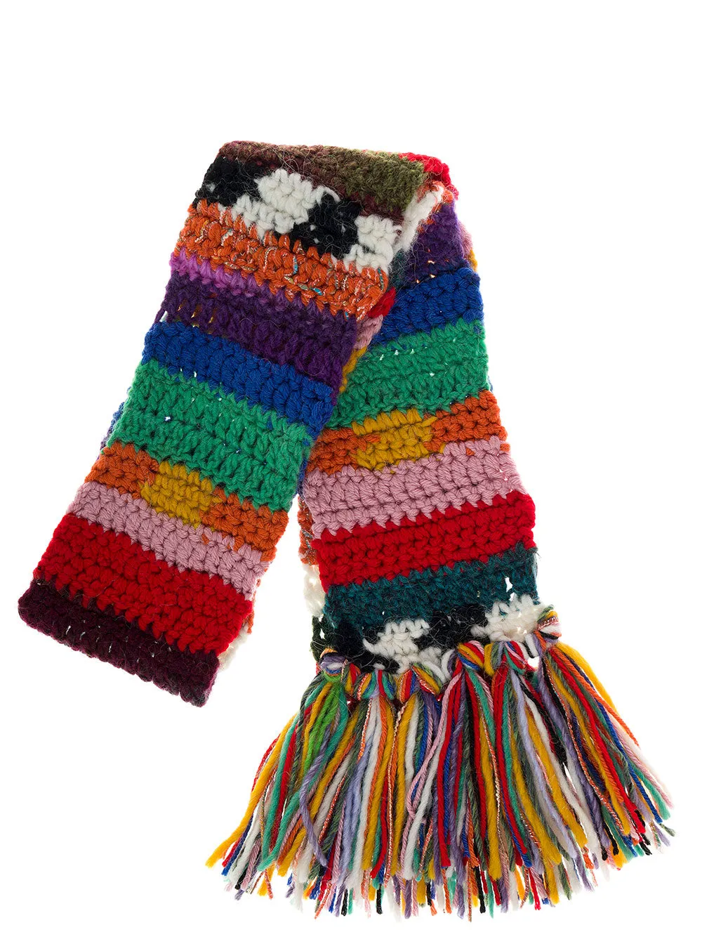 Dsquared2 Logo Plaque Fringed Scarf