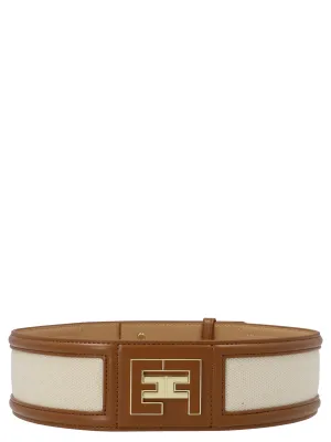 Elisabetta Franchi Logo Detailed Buckle Belt
