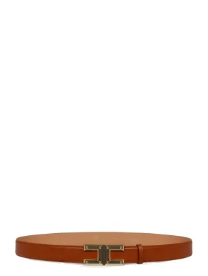 Elisabetta Franchi Logo Plaque Buckle Belt