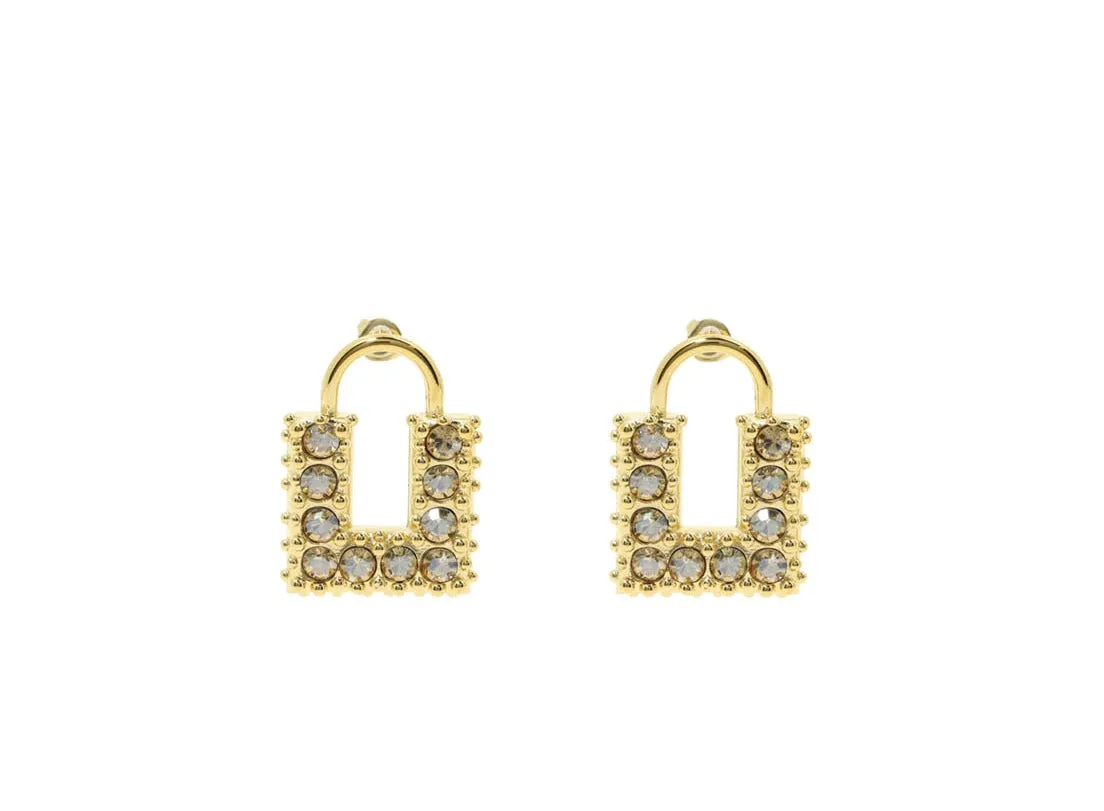 Elisabetta Franchi Padlock Pendant Earrings