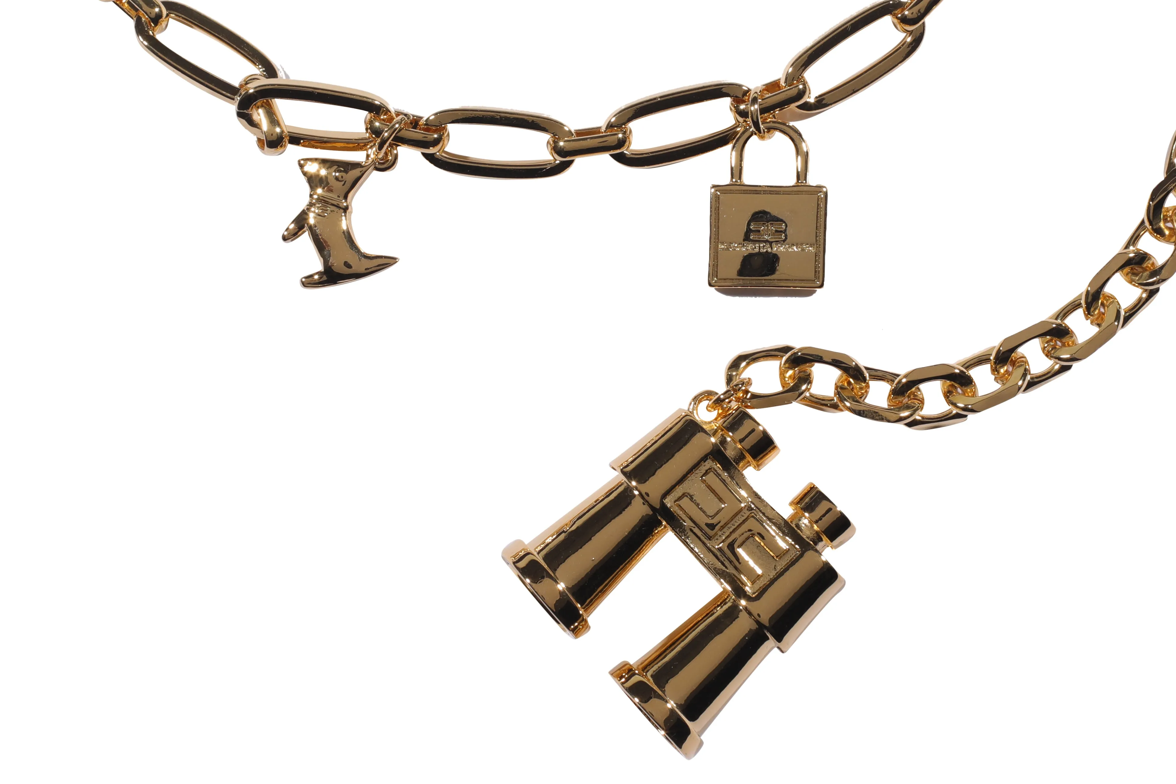 Elisabetta Franchi Pendants Embellished Chain Belt