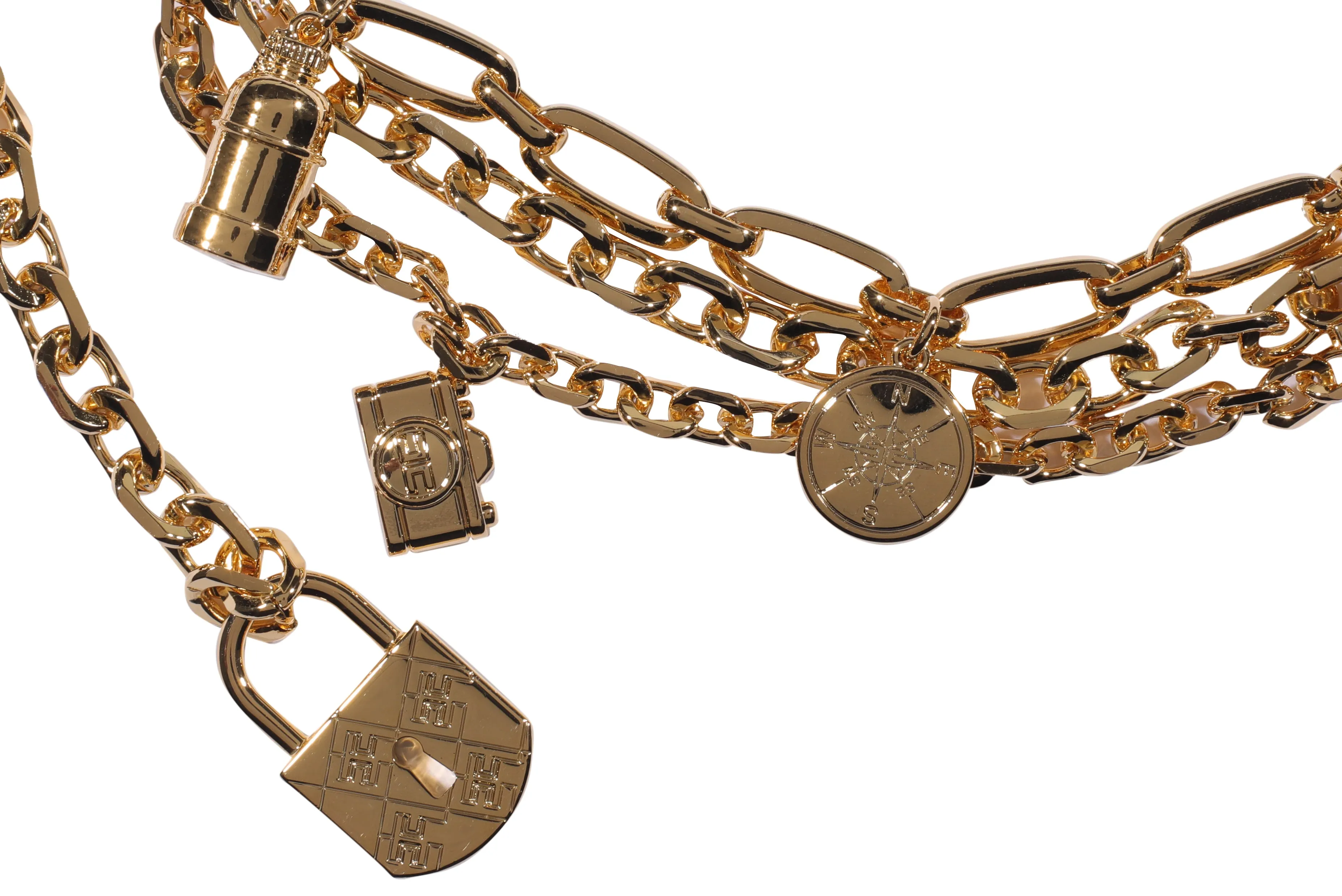 Elisabetta Franchi Pendants Embellished Chain Belt
