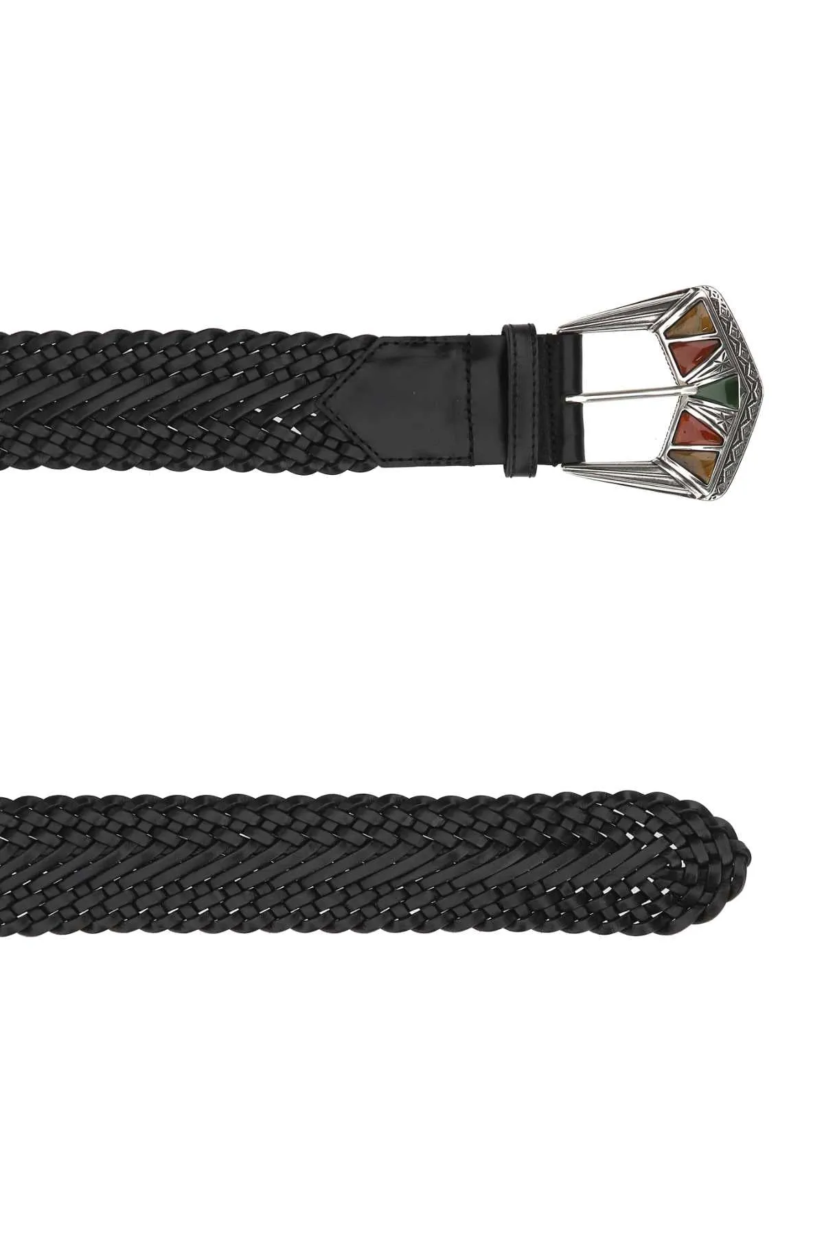 Etro Embossed Buckle Woven Belt