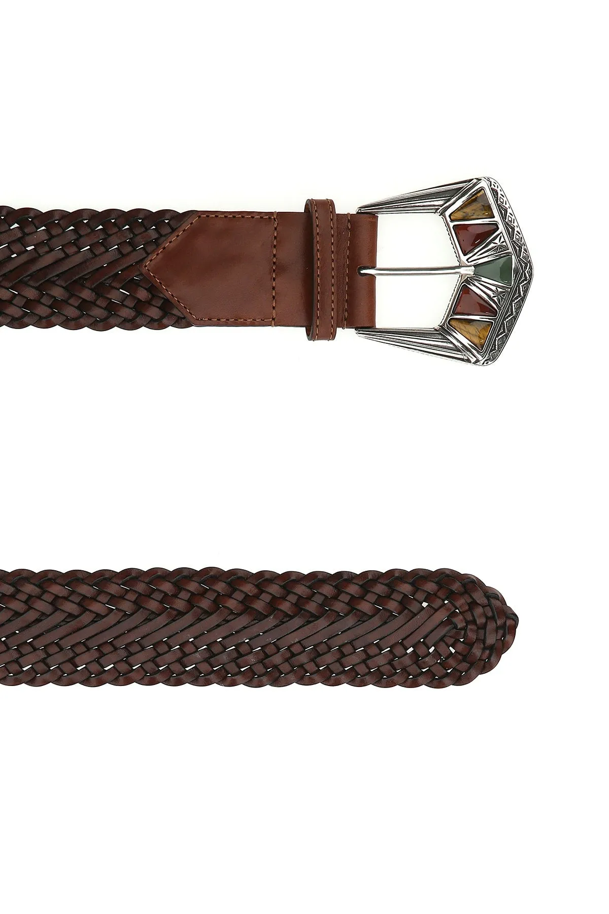 Etro Embossed Buckle Woven Belt