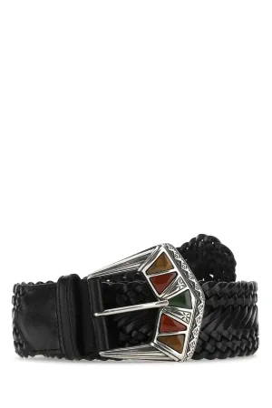 Etro Embossed Buckle Woven Belt