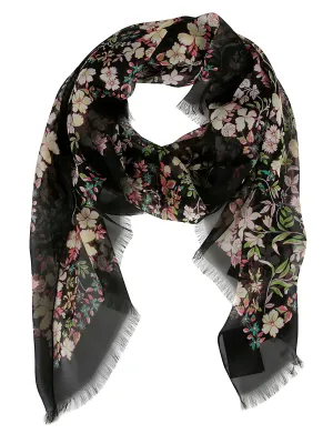 Etro Floral Printed Frayed Edge Scarf