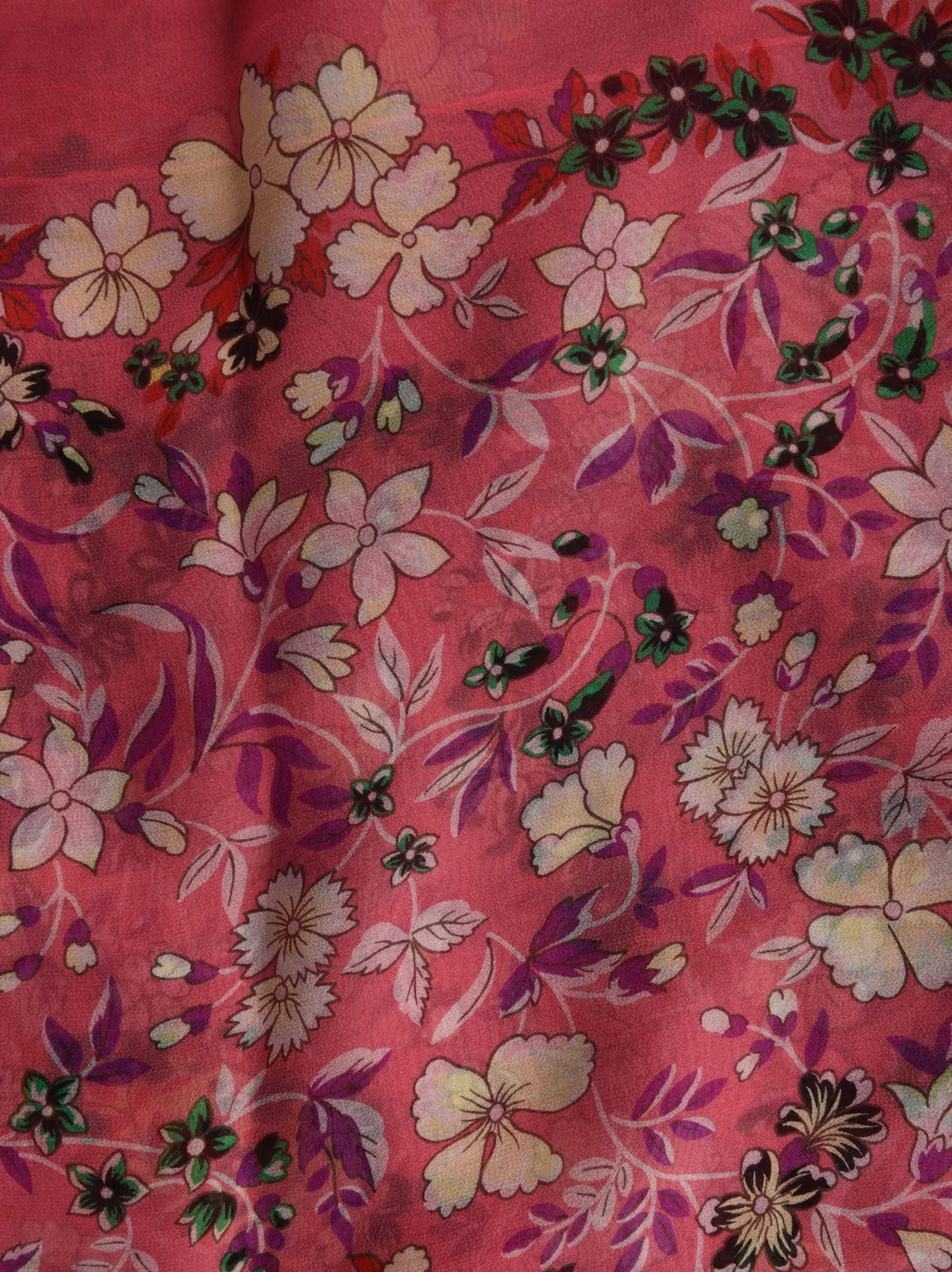 Etro Frayed Edge Floral Print Scarf
