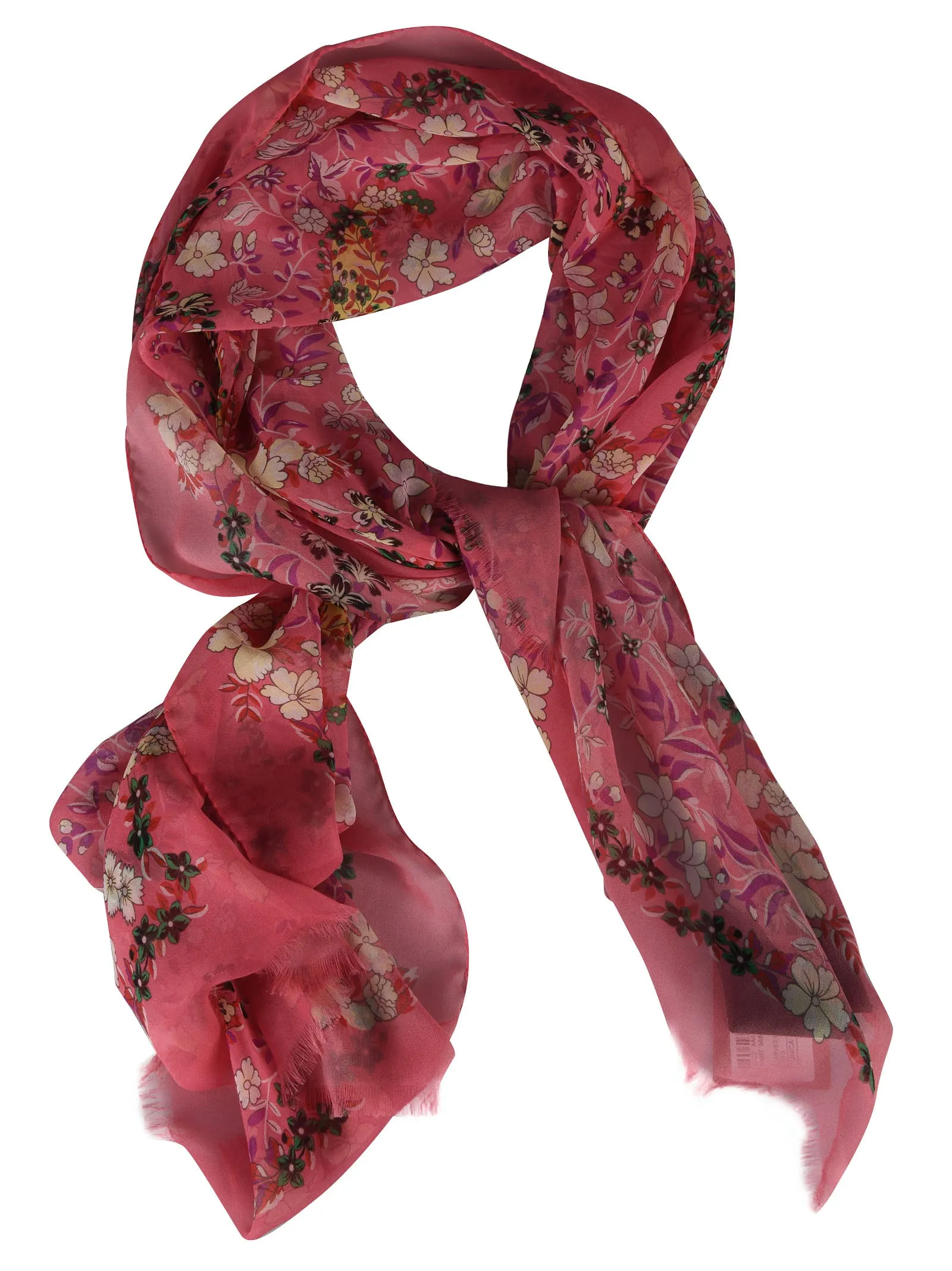 Etro Frayed Edge Floral Print Scarf