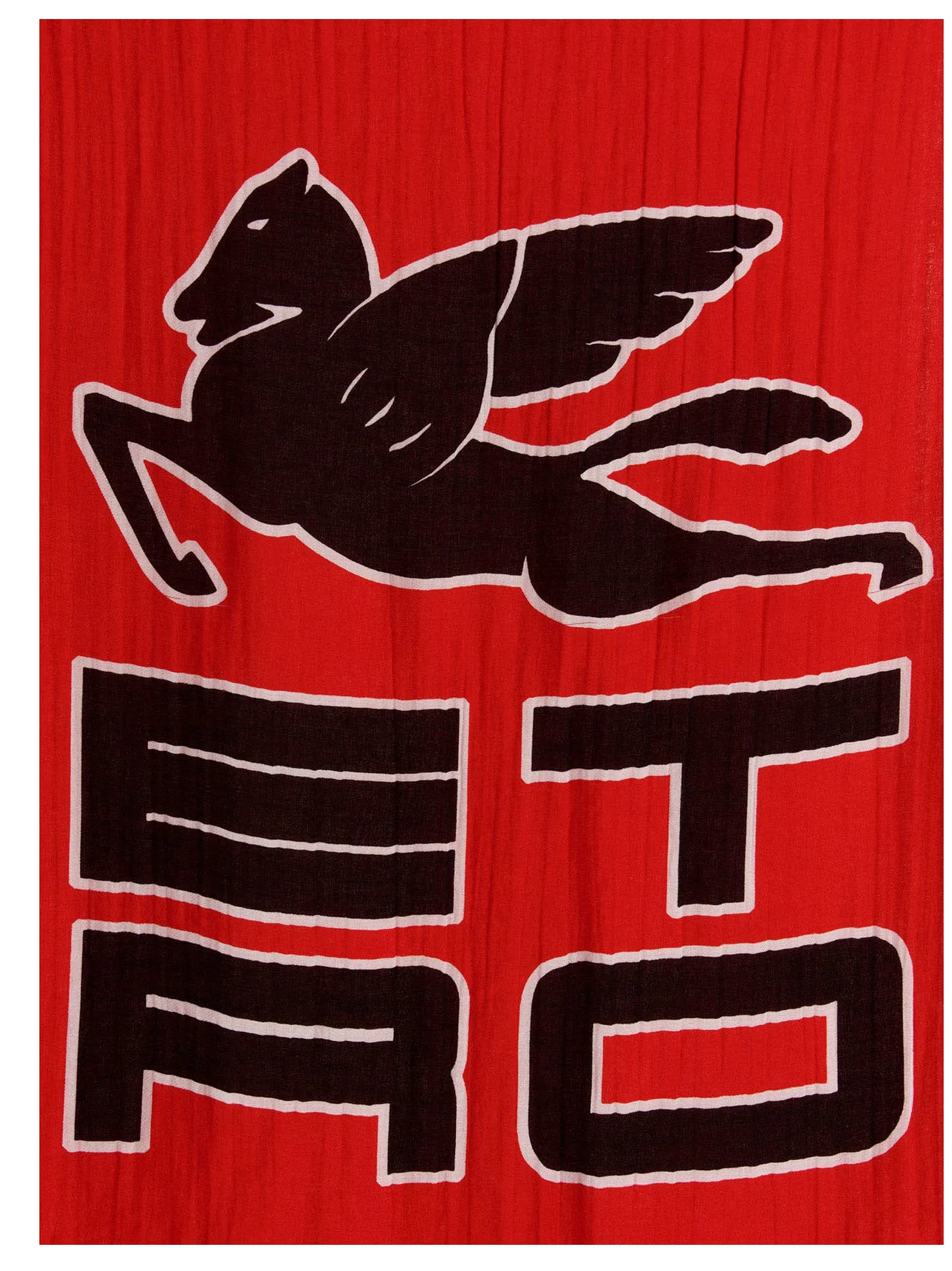Etro Logo Print Frayed Edge Scarf