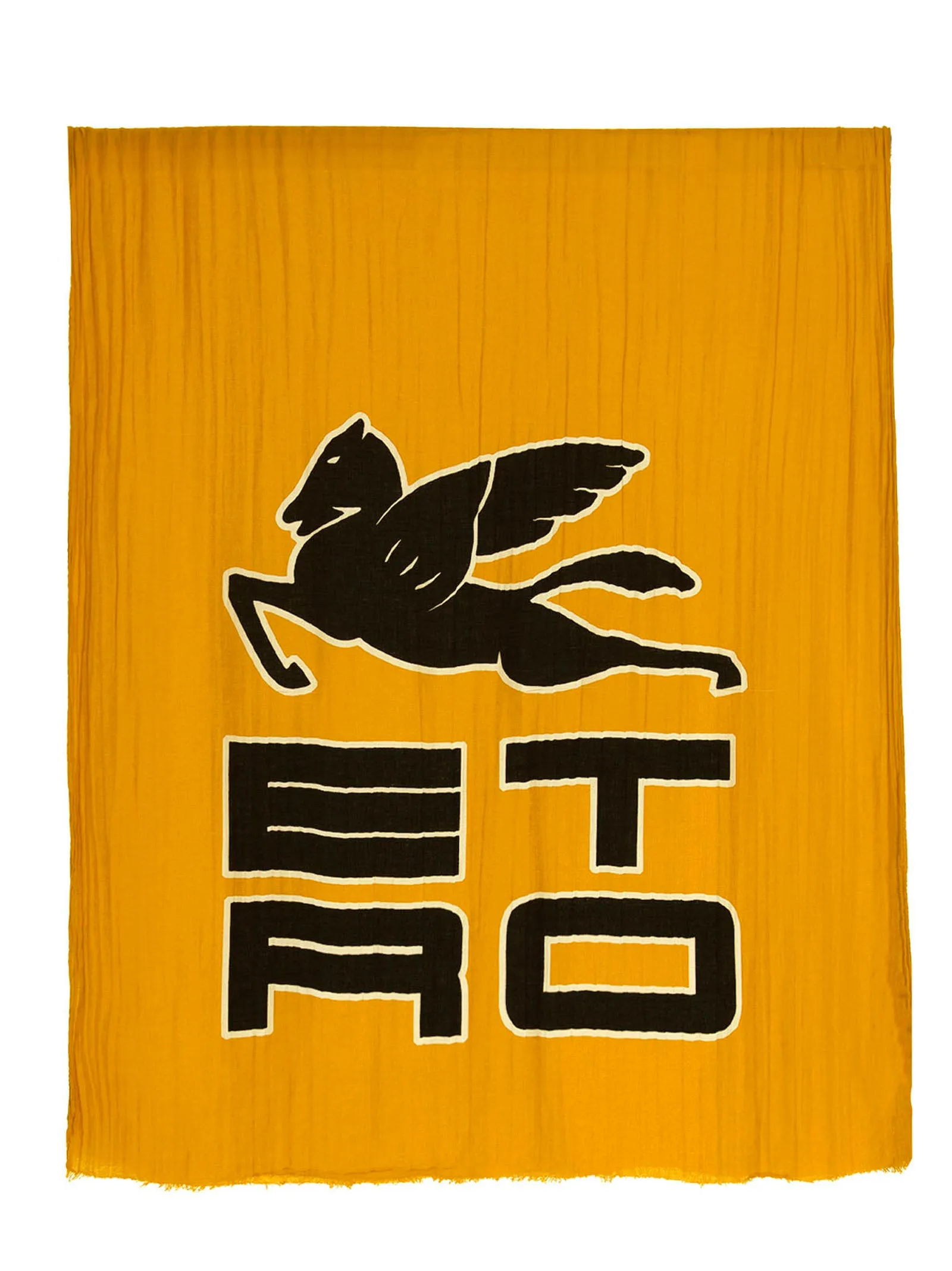 Etro Logo Print Frayed Edge Scarf