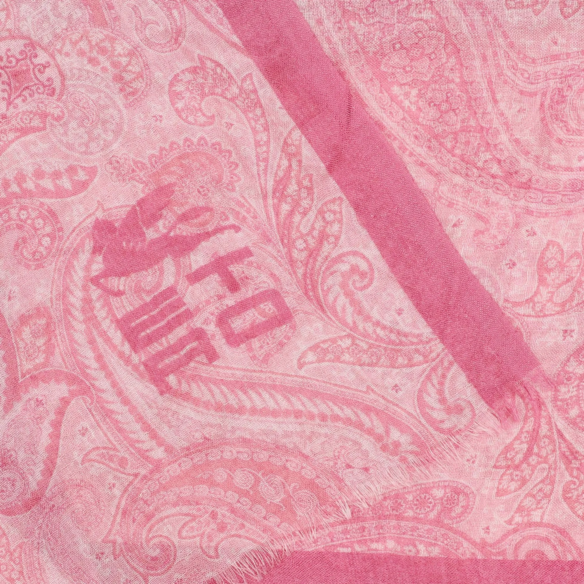 Etro Paisley Print Frayed Edge Scarf