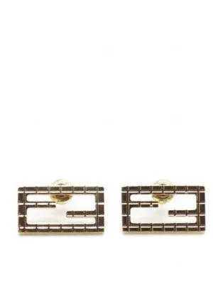 Fendi FF Logo Plaque Earrings