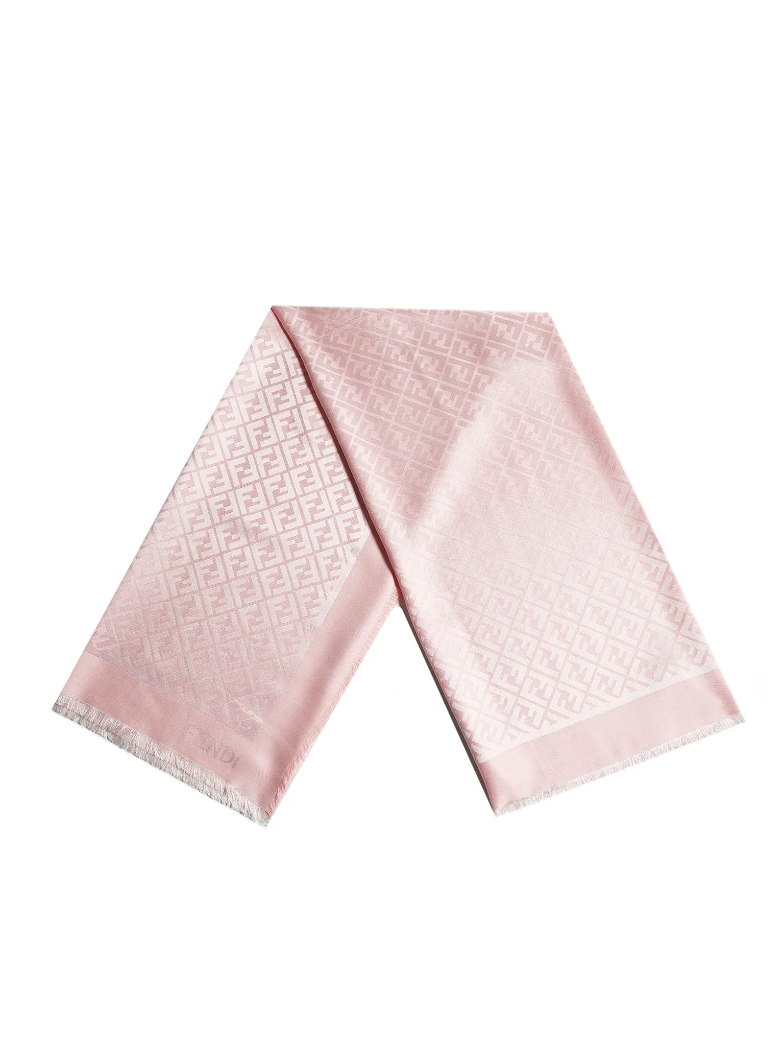 Fendi FF Logo Printed Fringe Detailed Scarf
