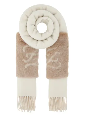 Fendi Panelled Logo Detail Scarf