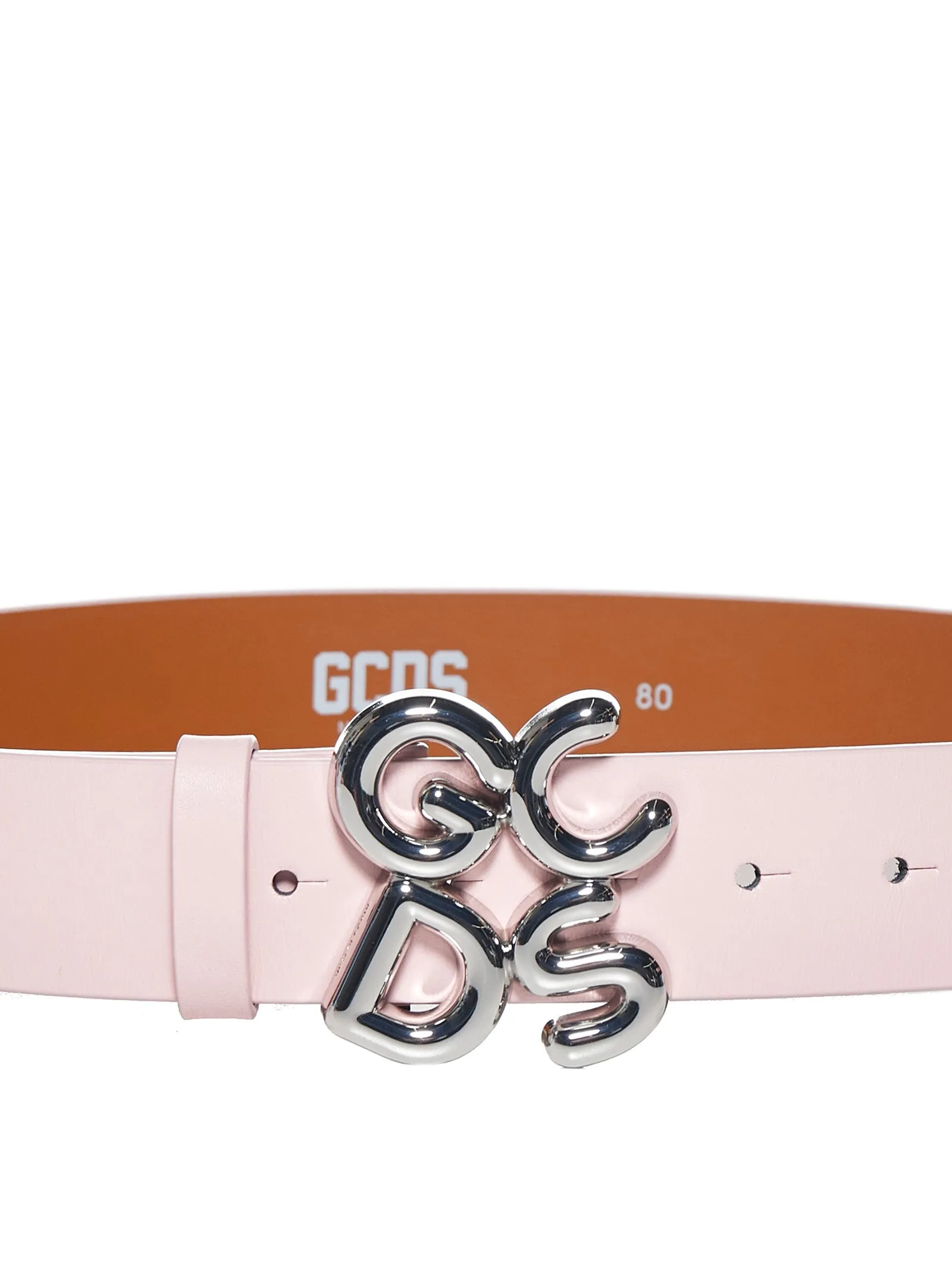 GCDS Andy Logo Plaque Buckle Belt
