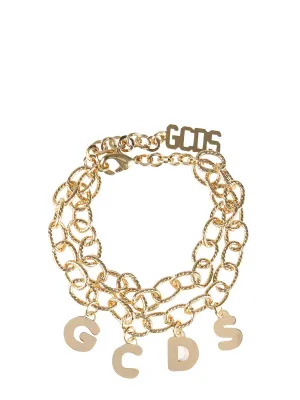 GCDS Logo-Lettering Layered Bracelet