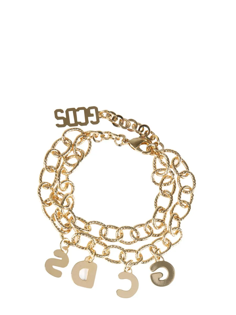GCDS Logo-Lettering Layered Bracelet