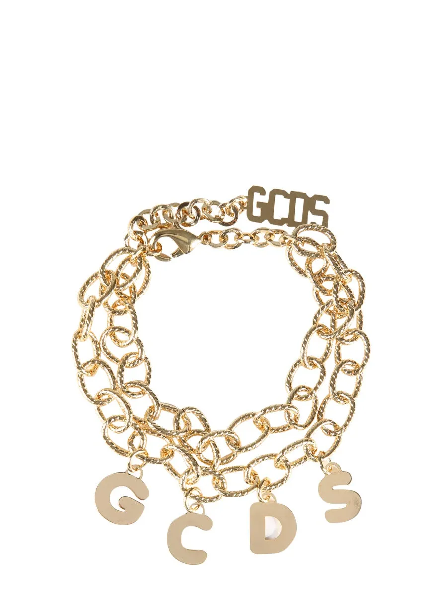 GCDS Logo-Lettering Layered Bracelet