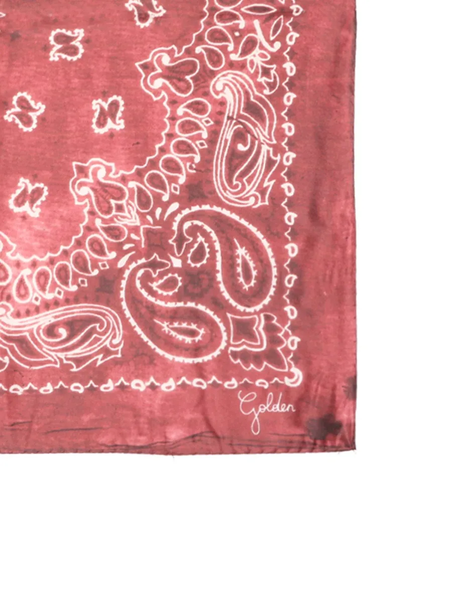 Golden Goose Deluxe Brand Paisley Print Distressed Effect Scarf