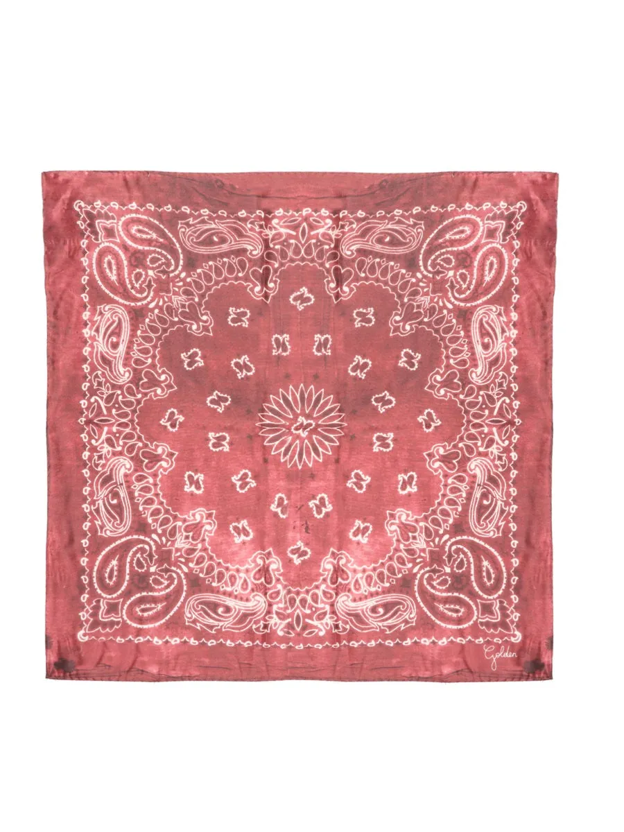 Golden Goose Deluxe Brand Paisley Print Distressed Effect Scarf