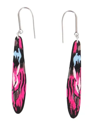 Isabel Marant Abstract-Pattern Printed Hook Fastened Earrings