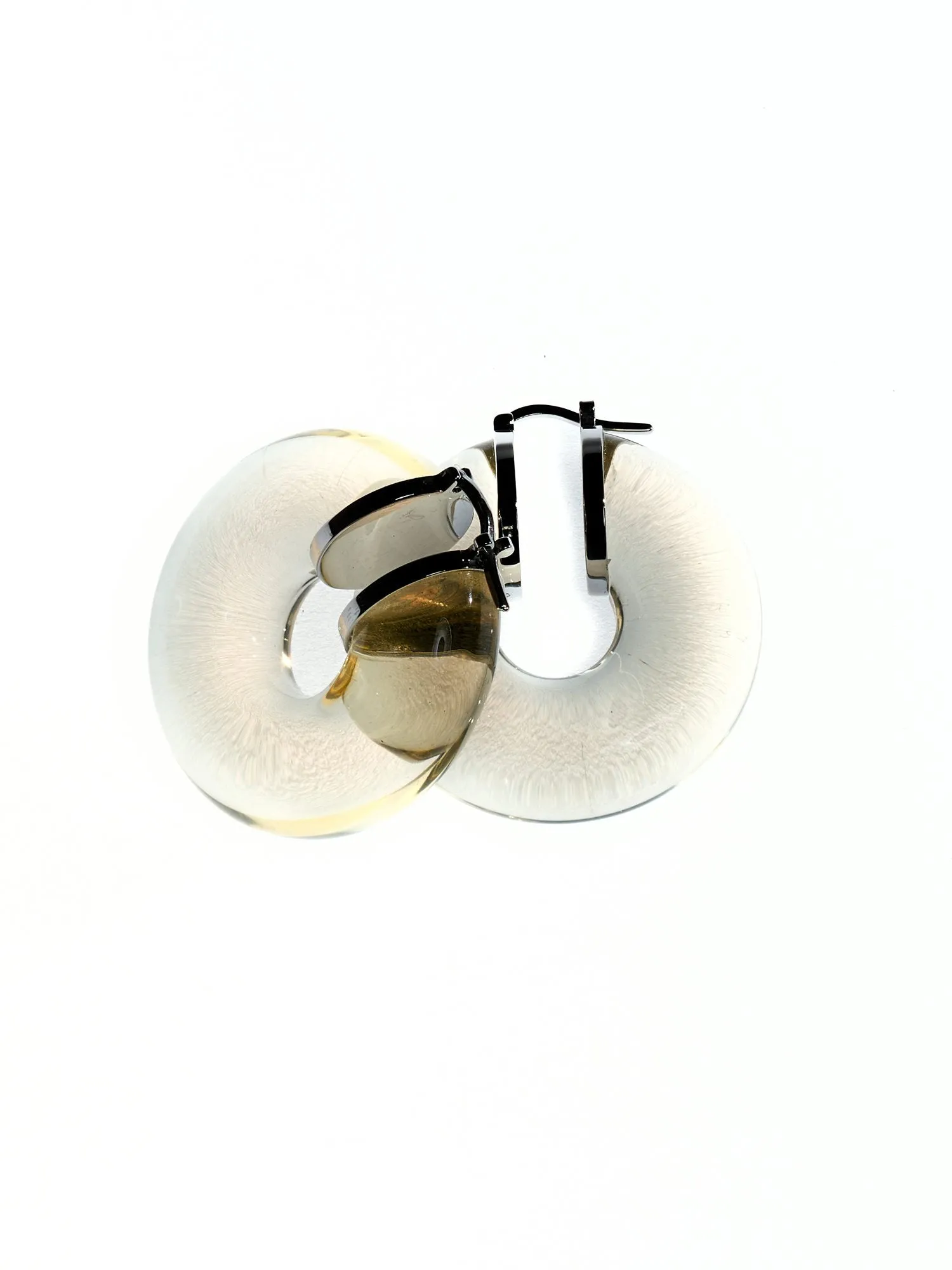 Jil Sander Logo Engraved Neon Hoop Earrings