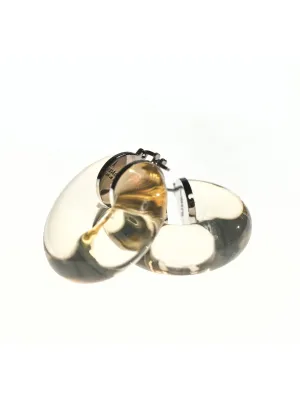 Jil Sander Logo Engraved Neon Hoop Earrings