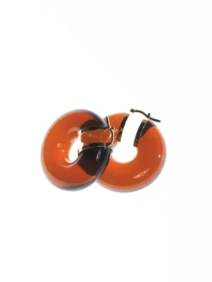 Jil Sander Logo Engraved Neon Hoop Earrings