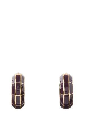 Jil Sander Mosaic Logo Engraved Hoop Earrings