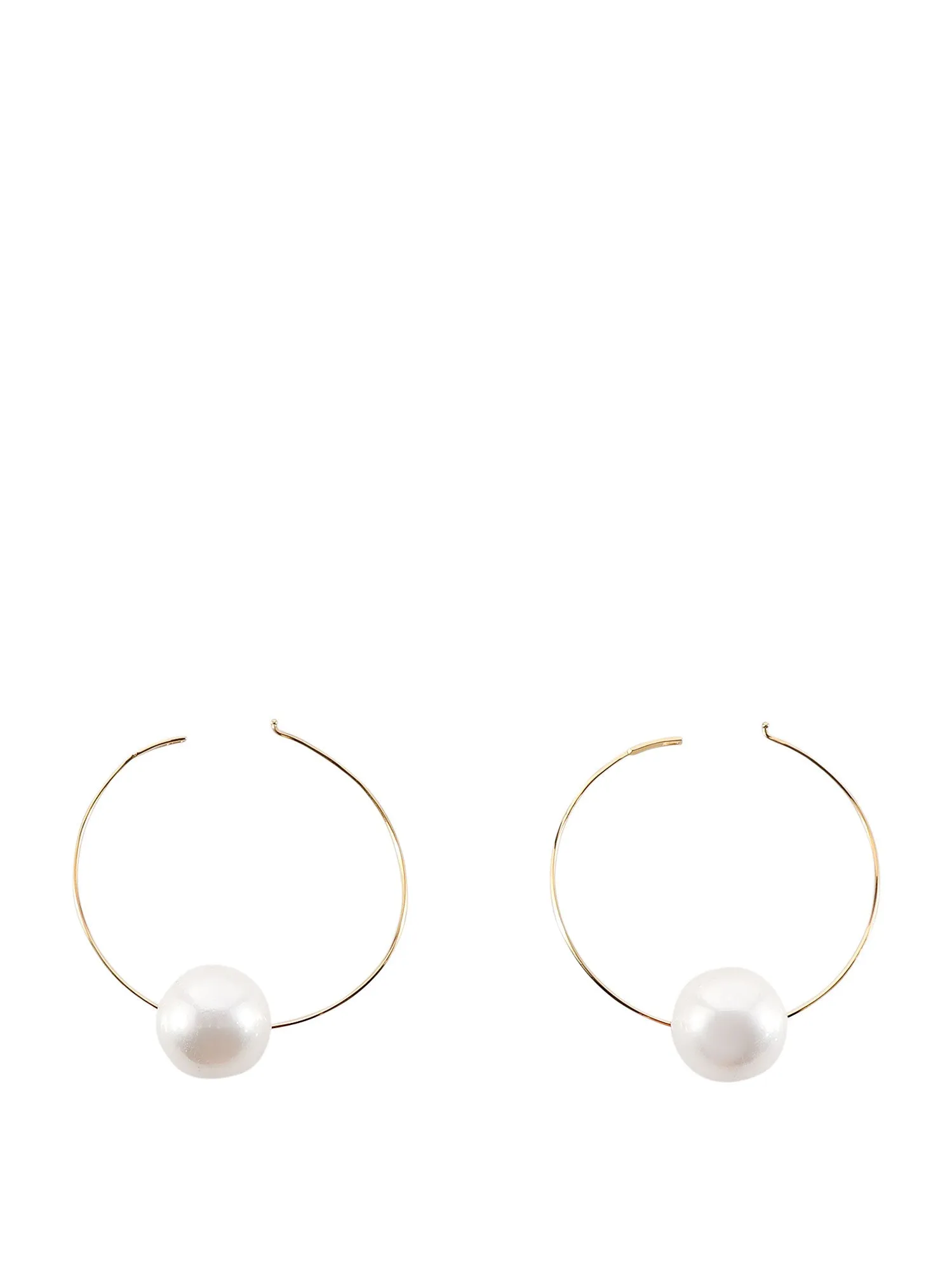 Jil Sander Pearl-Detailed Large Hoop Earrings