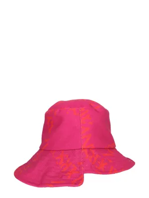 JW Anderson Asymmetric Logo Printed Drawstring Bucket Hat