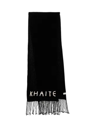 Khaite Logo Embroidered Scarf