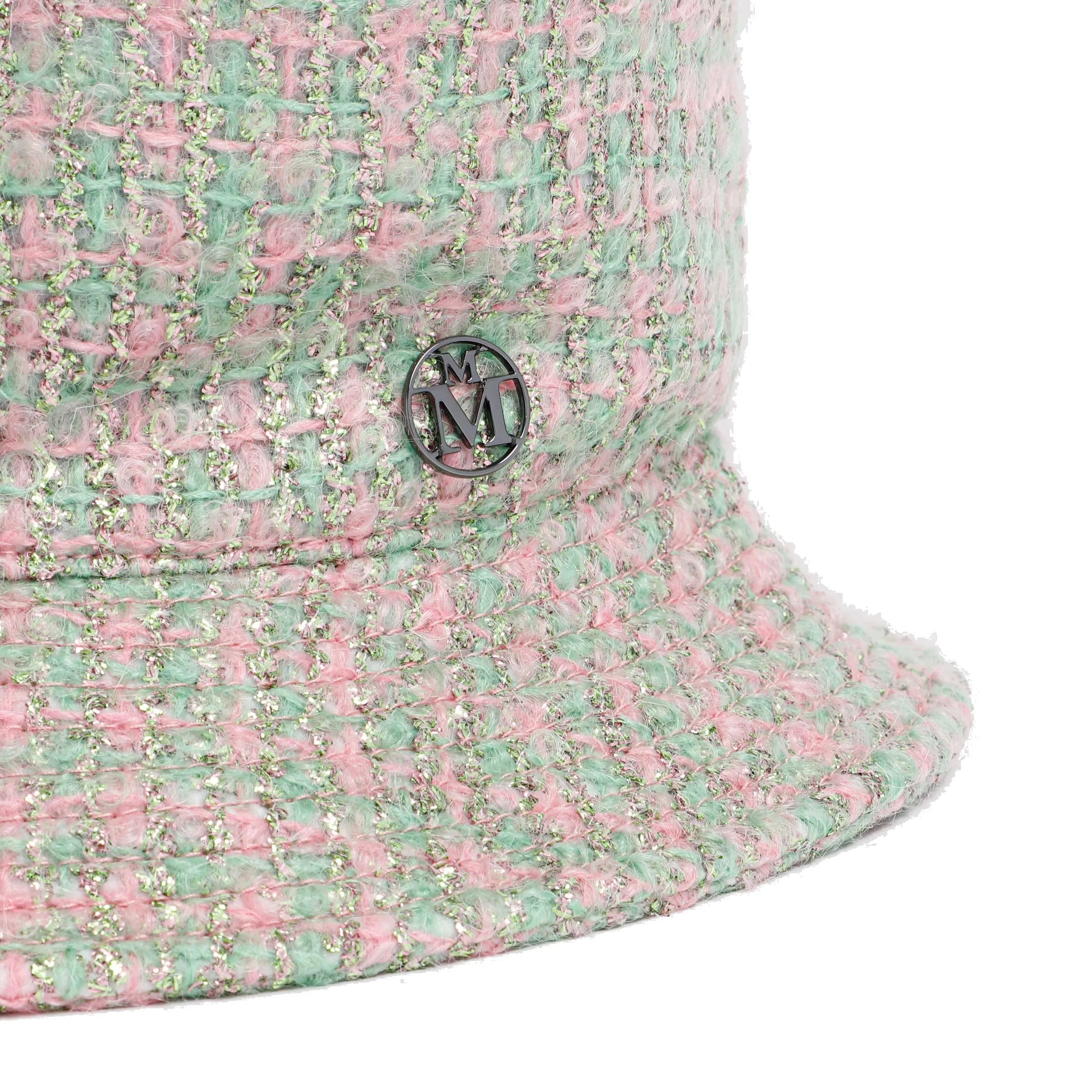 Maison Michel Logo Plaque Tweed Bucket Hat
