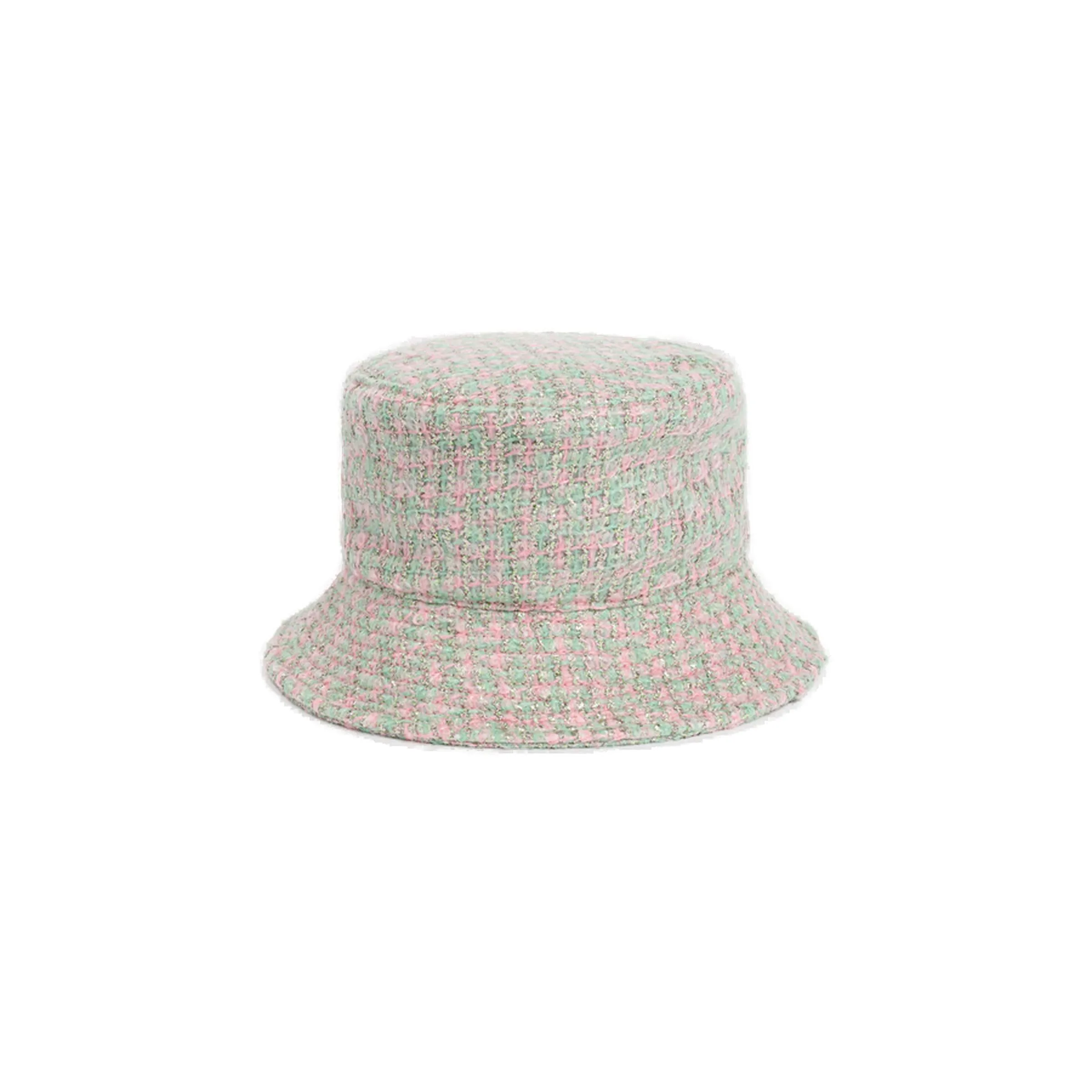 Maison Michel Logo Plaque Tweed Bucket Hat