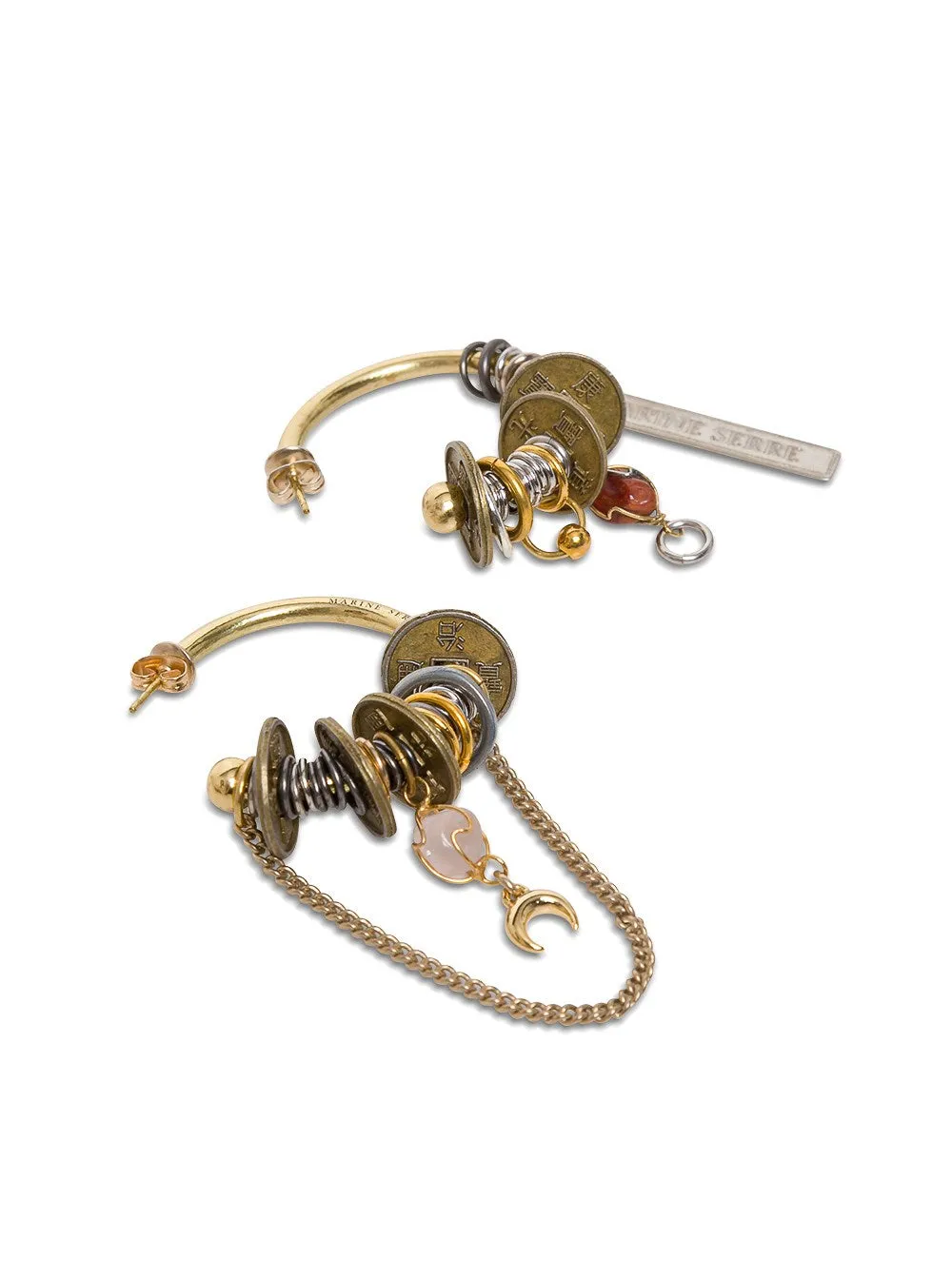 Marine Serre Mad Max Logo Engraved Earrings