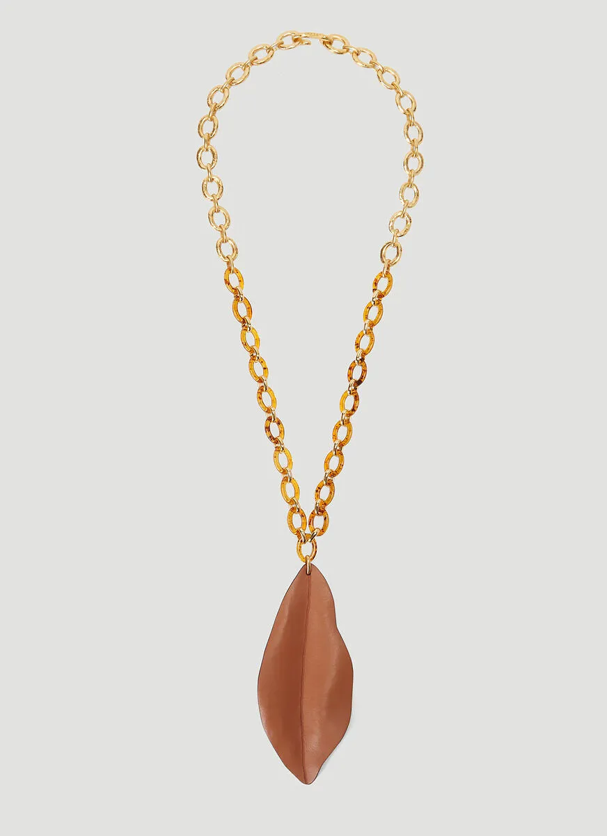 Marni Leaf Pendant Chain Necklace