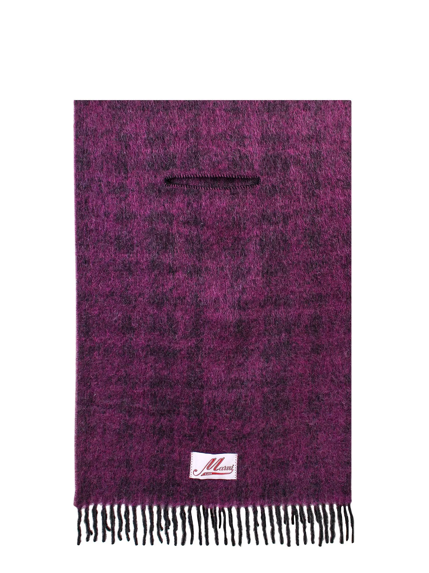 Marni Logo Patch Fringed Scarf