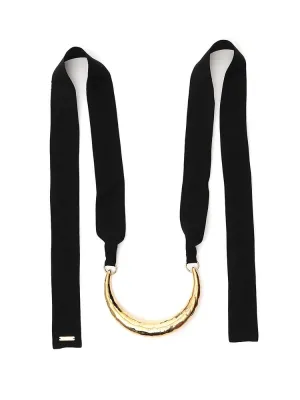 Marni Ribbon Tie Metal Choker Necklace
