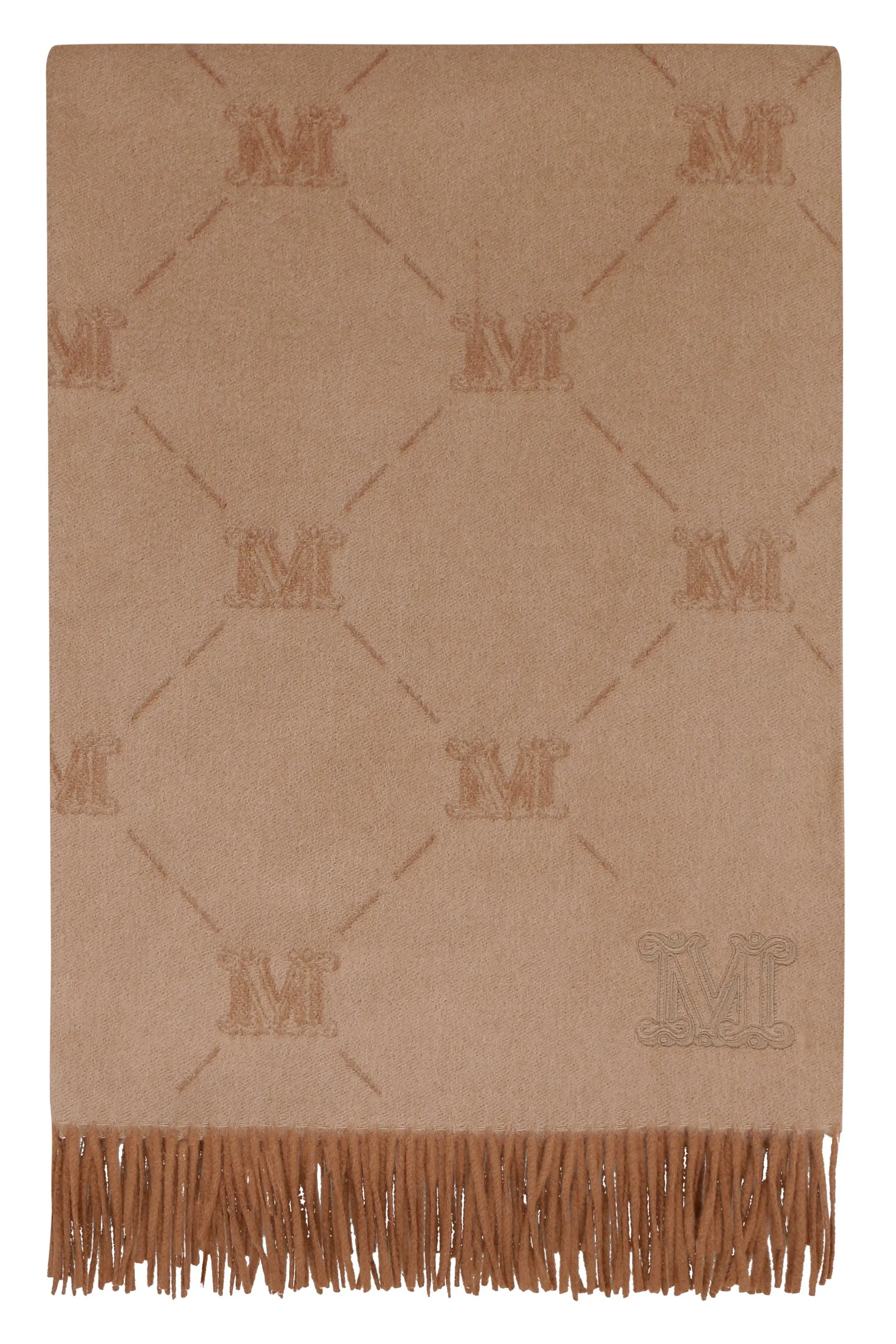 Max Mara All-Over Jacquard Fringed Scarf