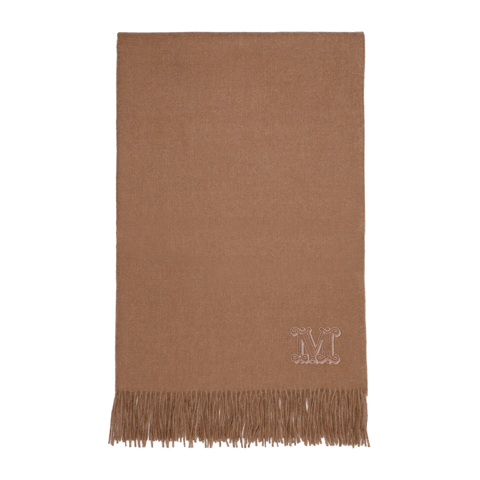 Max Mara Logo Detailed Fringed Edge Scarf