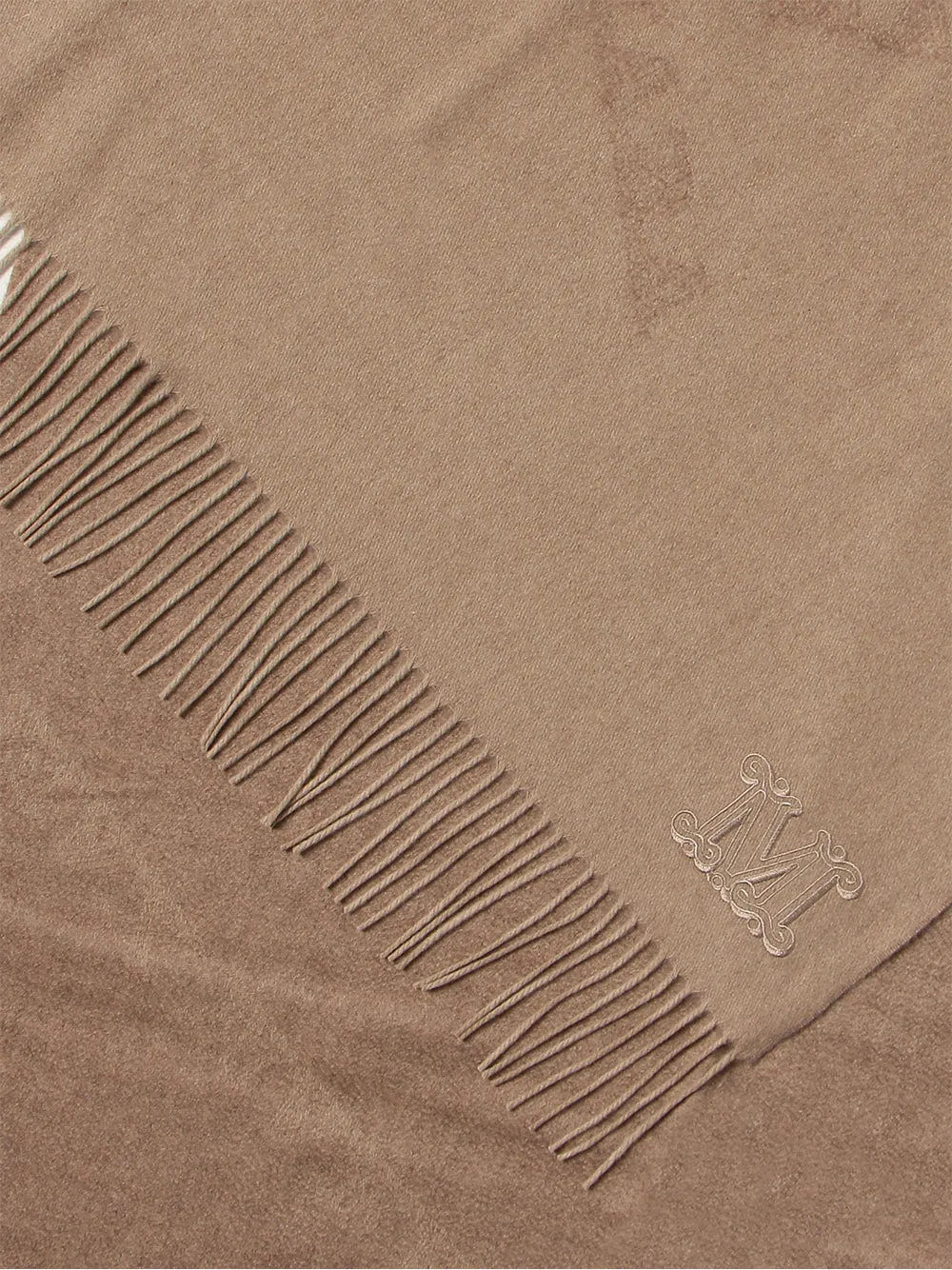 Max Mara Logo Detailed Fringed Scarf
