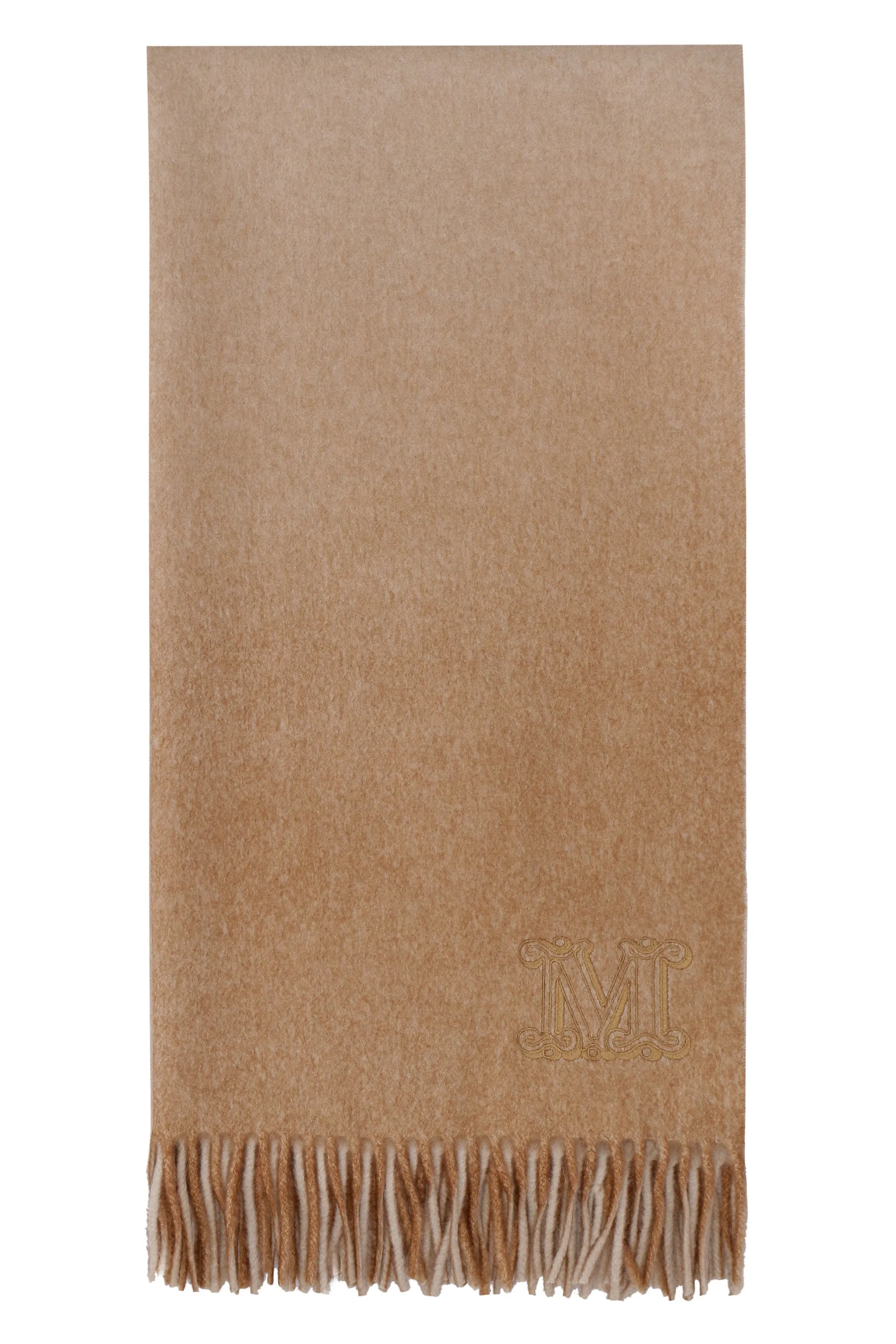 Max Mara Logo Detailed Fringed Scarf