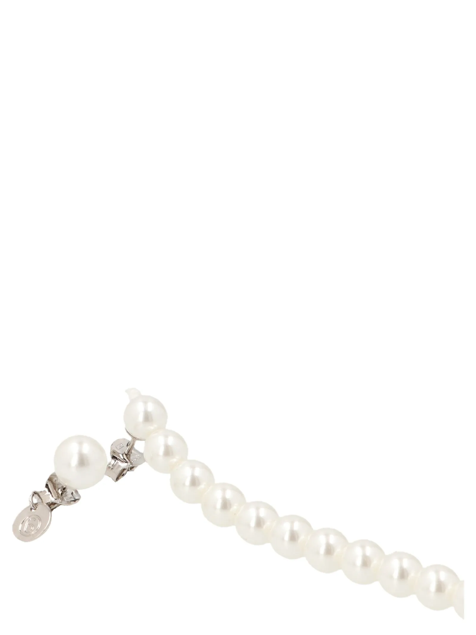 MM6 Maison Margiela Asymmetric Pearl Earrings