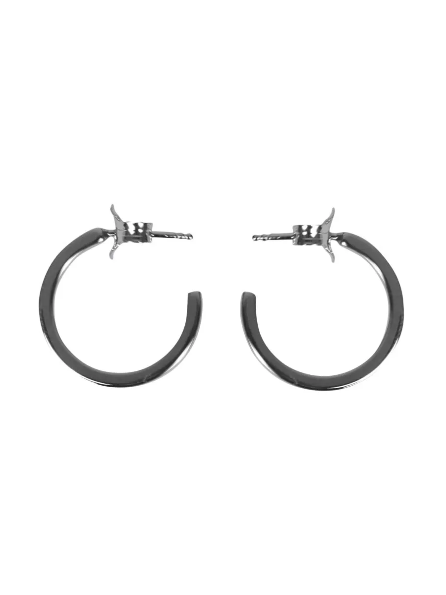 MM6 Maison Margiela Logo Embossed Hoop Earrings