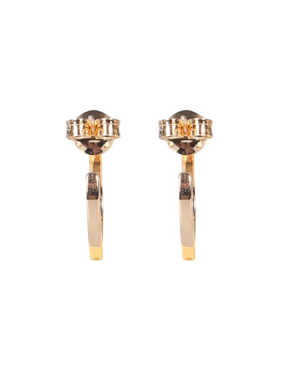 MM6 Maison Margiela Logo Embossed Hoop Earrings